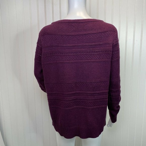 Ann Taylor Loft Sweater Size Large Purple Pullover - Picture 3 of 4